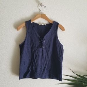 Moral Fiber Navy crop top